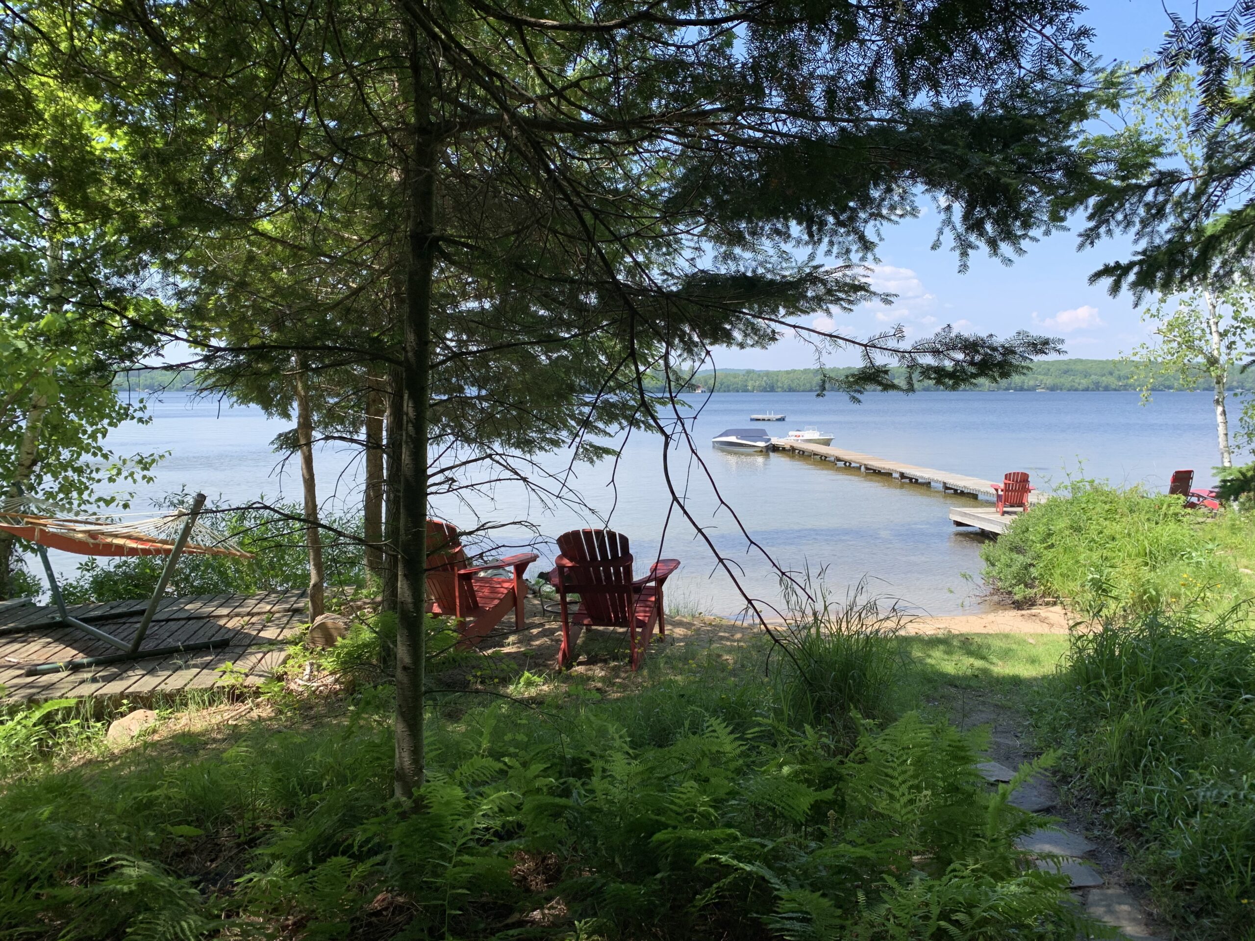 View of beach and lake